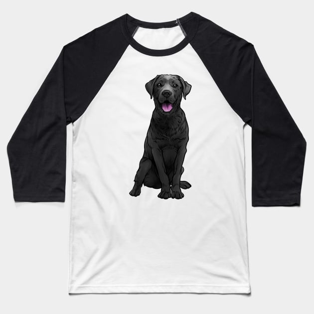 Black Labrador Retriever Dog Black Lab Baseball T-Shirt by whyitsme